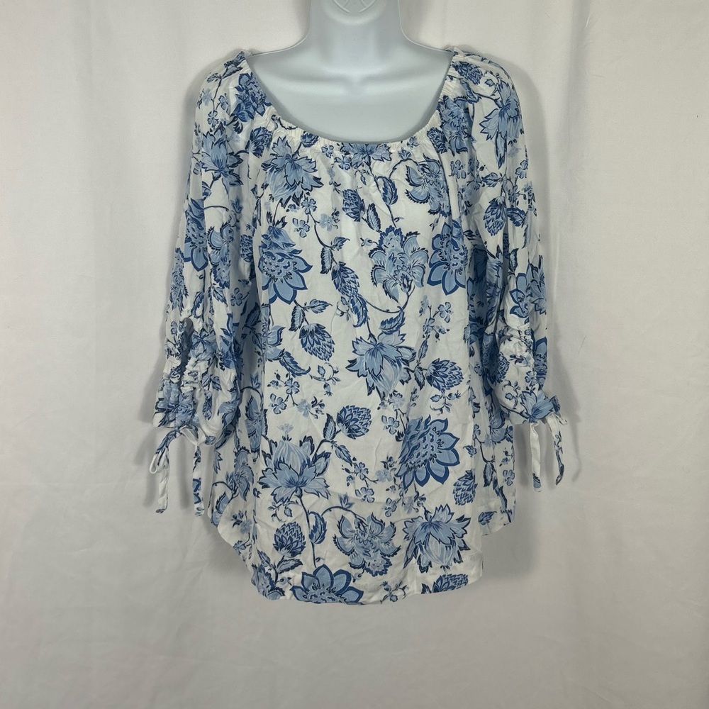 Cooper & Ella floral elastic neckline long sleeve NWT Top S